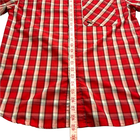 OUTDOOR RESEARCH Western Short Sleeve Plaid Casual Shirt Pearl Snaps Sz M - Picture 7 of 12